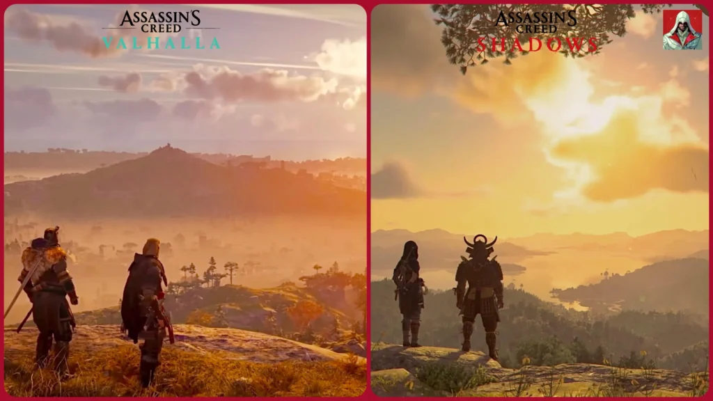 shadows-vs-valhalla-graphics-comparison-draw-distance-v0-z37wrwanj7pd1-1024x576 AC Shadows: Big Sales, But Not Quite Like Valhalla.
