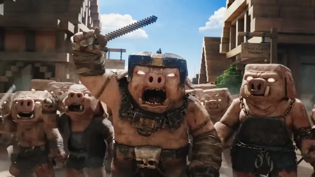 piglins-in-the-Minecraft-1024x576 Minecraft Movie Breaks Record for Largest Video Game Film Opening Day with $58M.